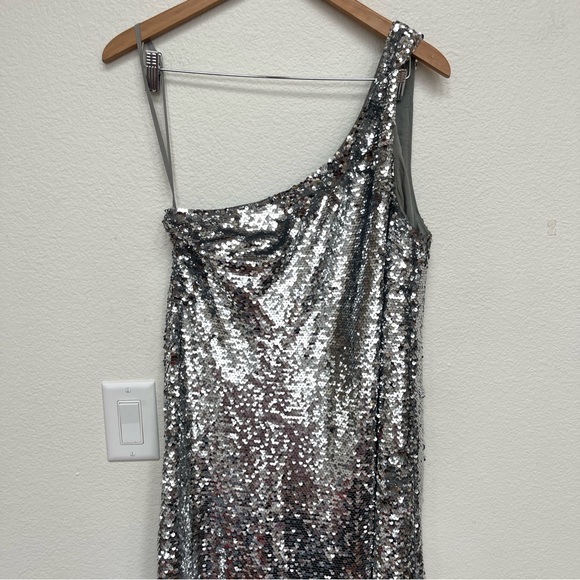 Anthropologie Silver Sequin Maxi Dress - Picture 8 of 8